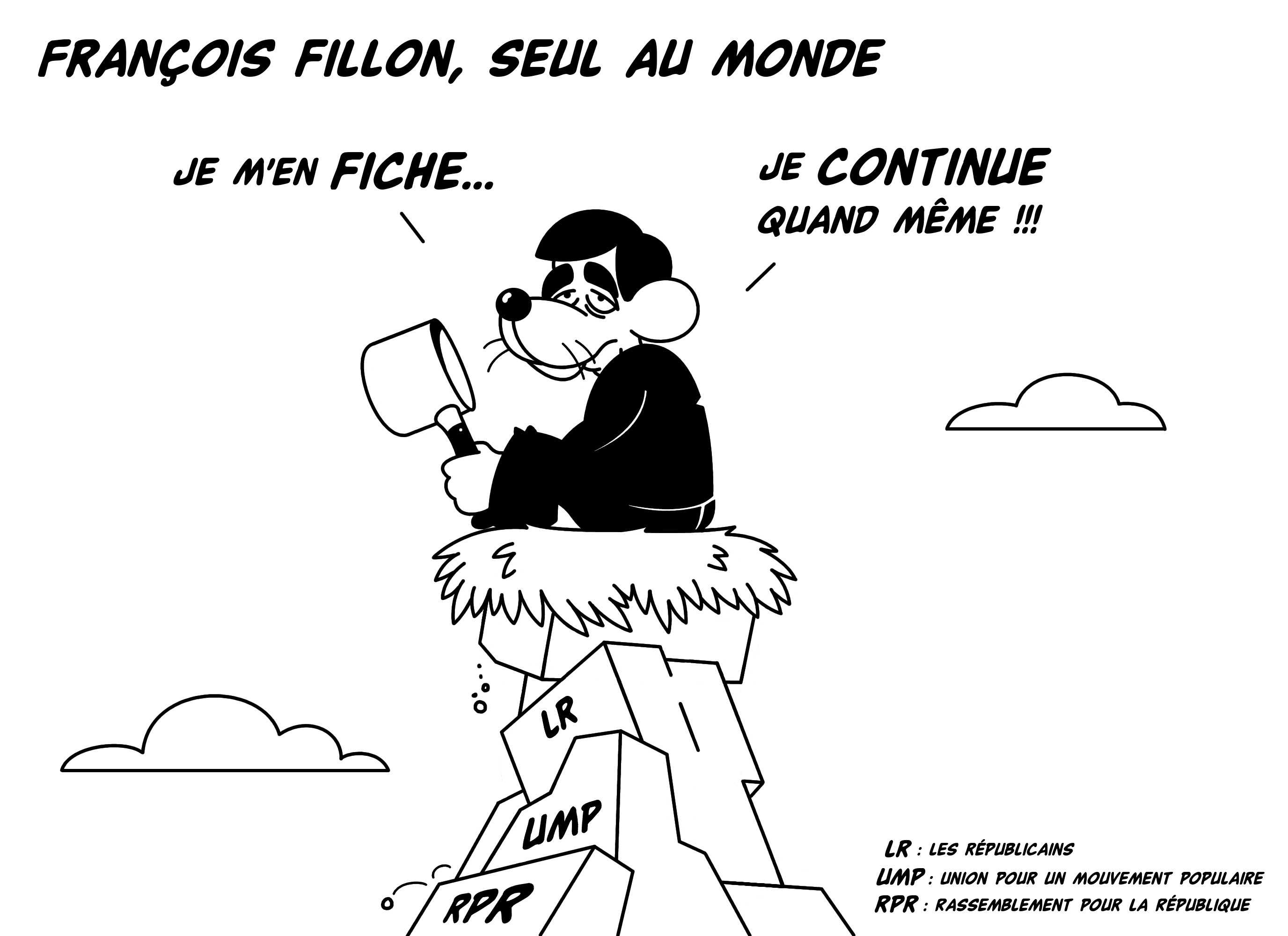 Dessin François Fillon, seul au monde de Chag