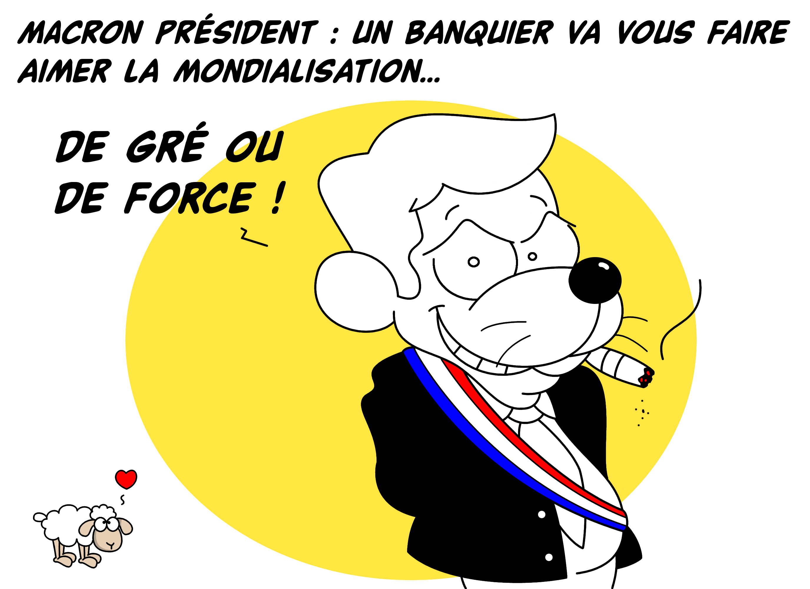 Dessin Macron président de Chag