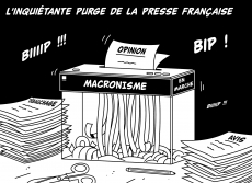 Dessin L'inquiétante purge de la presse française de Chag