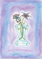 Dessin Fleurs dans un vase en verre de Nimimura