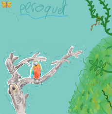 Dessin Perroquet dans la jungle de Noch38
