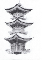 Dessin Temple asiatique de Naoto
