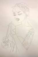 Dessin Blanche Neige Pin Up de Gaybe