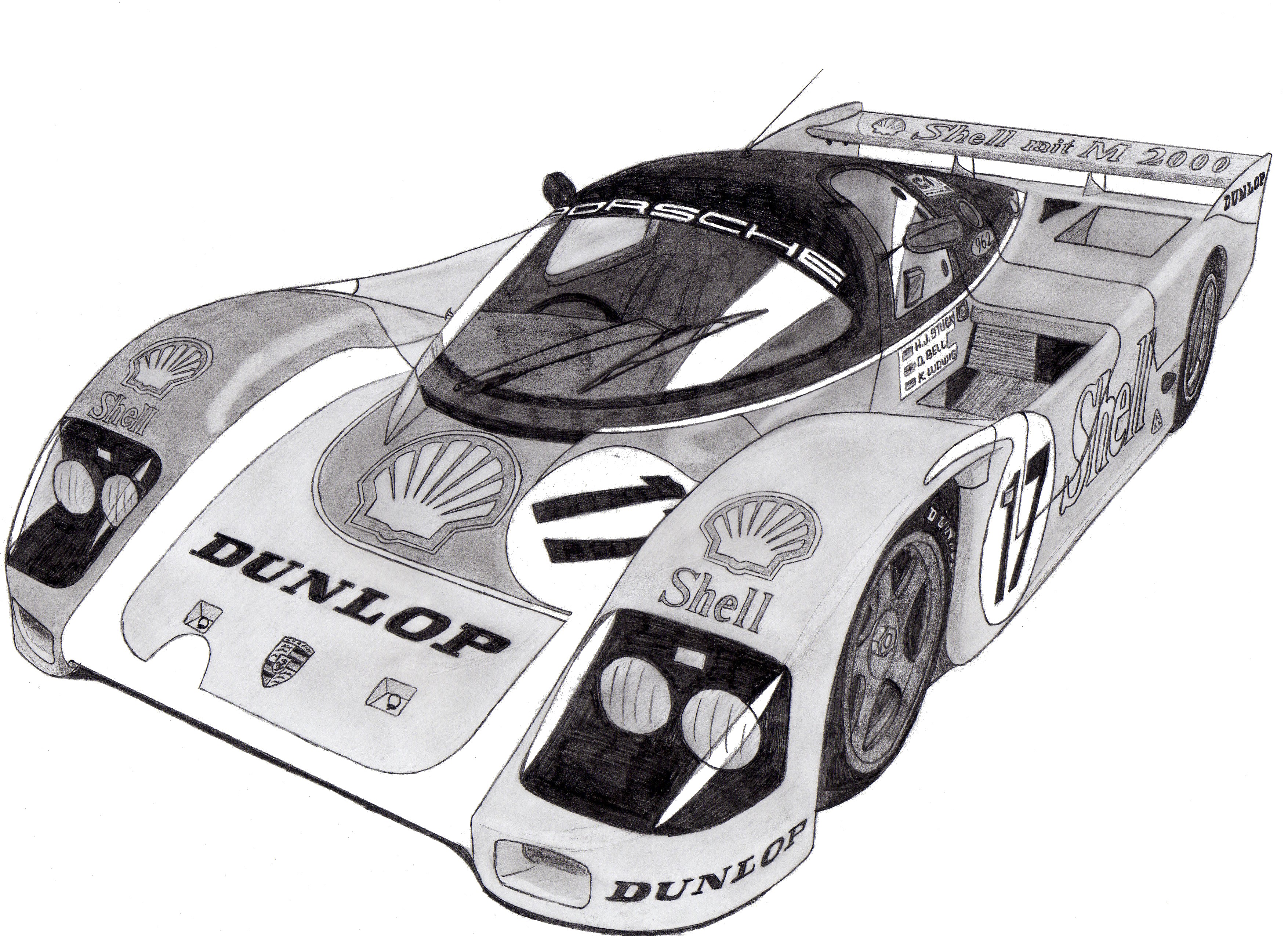 Dessin Porsche 962 - PencilDrawing.fr